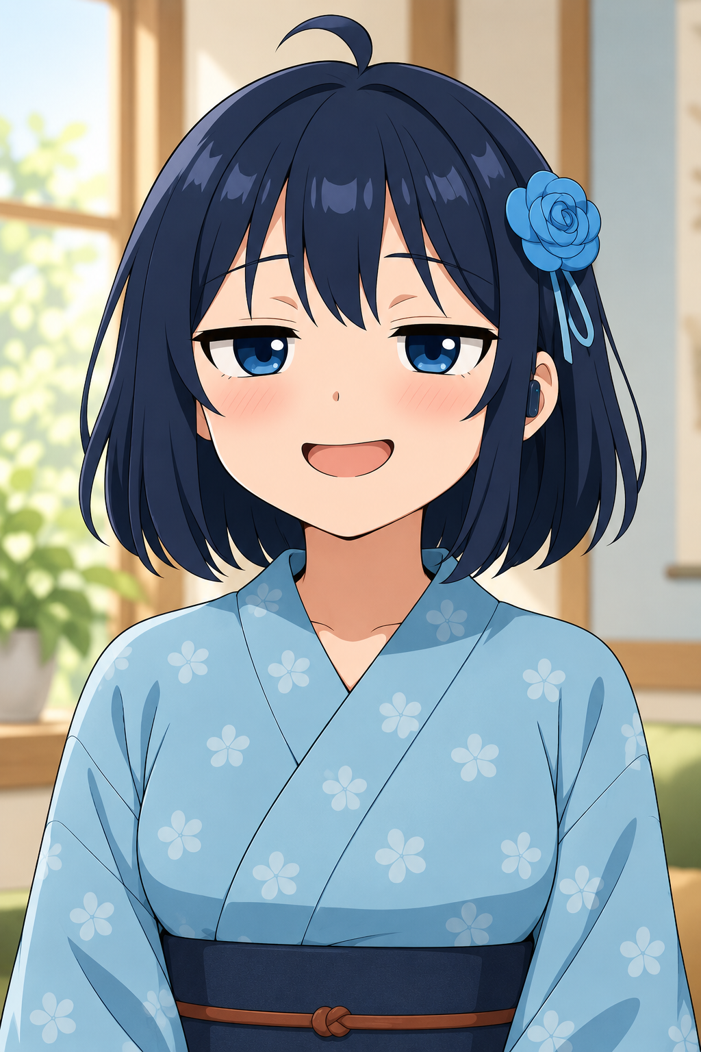 まぶたを少し下げて、控えめに得意げな表情を見せる水庭セイラ